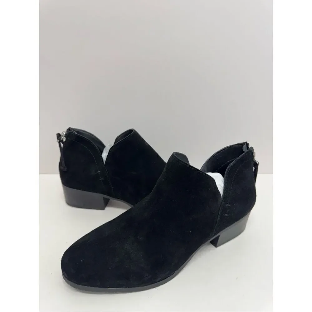 Kenneth Cole Reaction Ankle Boots Size 8 Womens Black‎ Leather Block Heel NEW